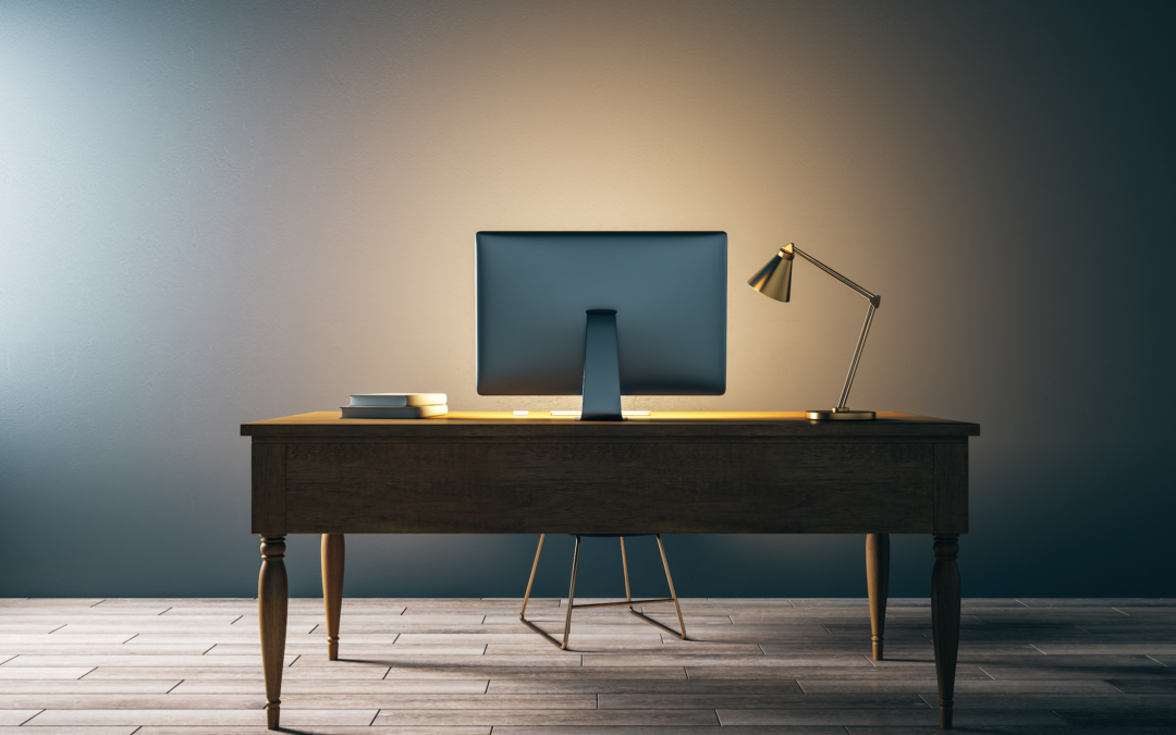An image of a smart desk with a digital screen sat on top. But this post isn't about furniture