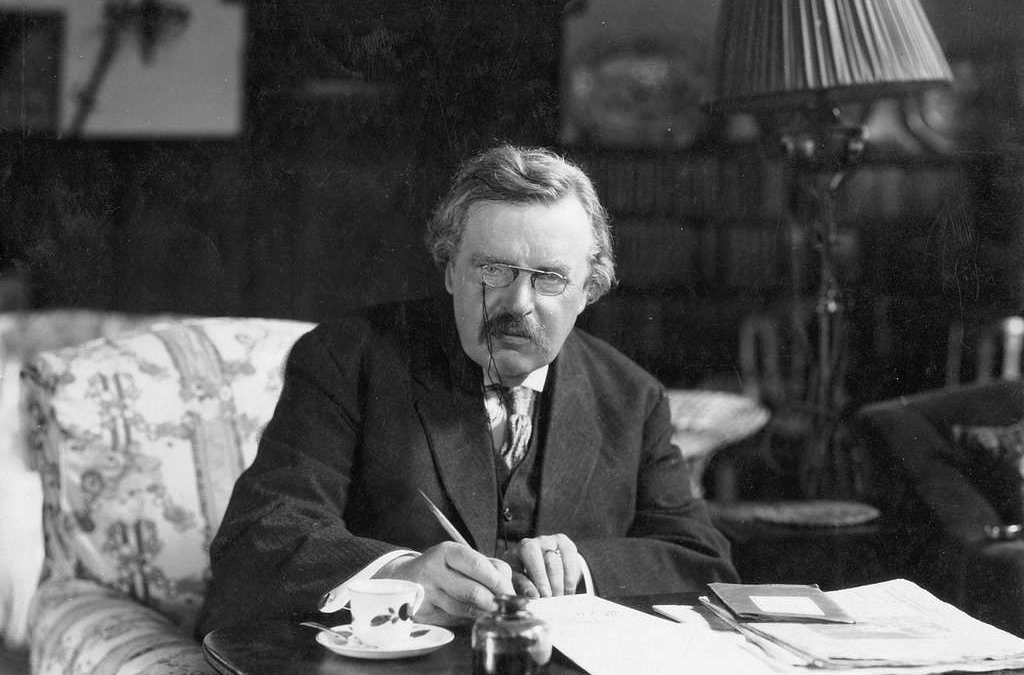 G K Chesterton at work. Who do you work for?